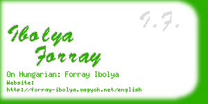 ibolya forray business card